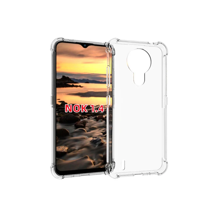 Ультрапрозрачный ударопрочный чехол из ТПУ для Nokia 1,4, мягкая задняя крышка