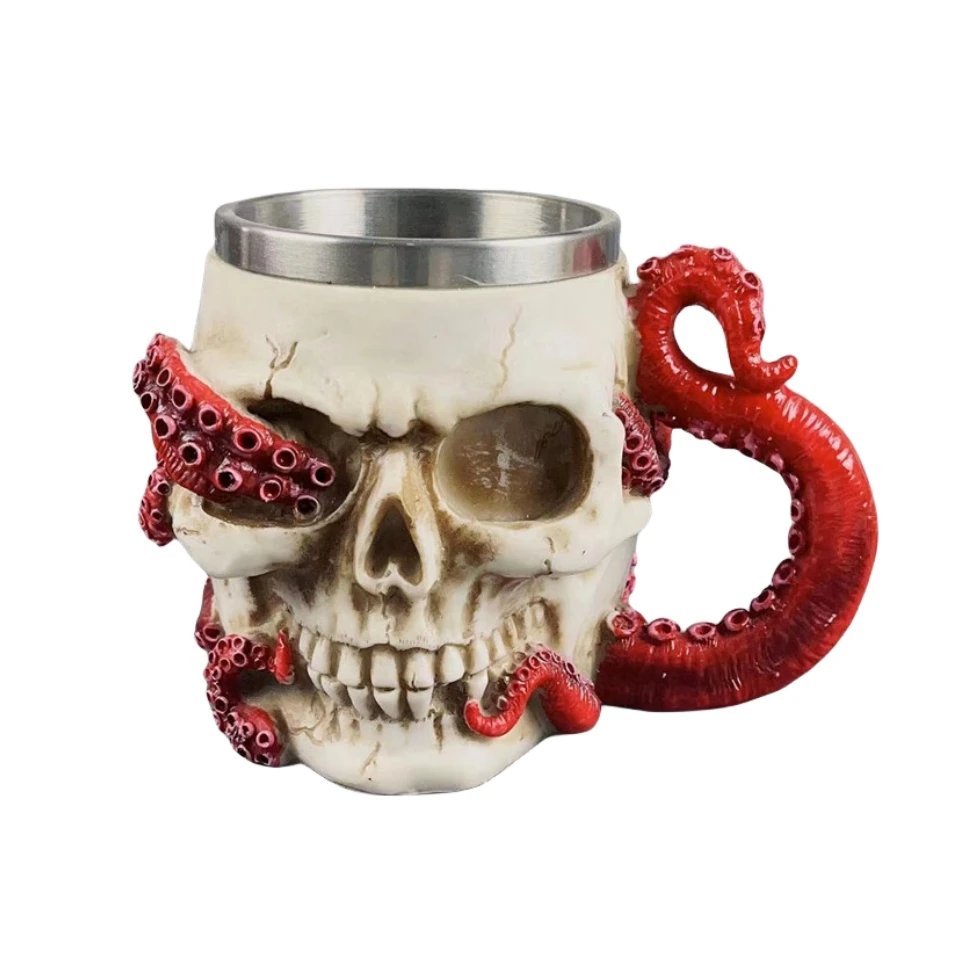 Devoured Octopus Skull Tankard 304 Stainless Steel Inner Tea Coffee Beer Mugs Cup BEST Halloween Birthday Gift 400ml