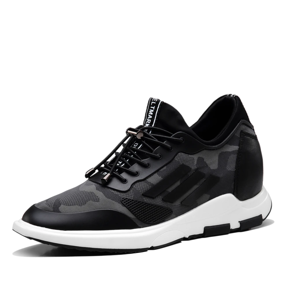 Оптовая продажа новая спортивная обувь для мужчин с невидимым ростом 7 см повседневная на шнуровке увеличения роста черная