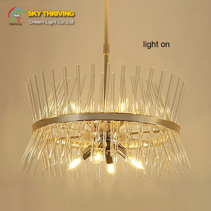 wholesale hot sale colored glass tube chandelier light