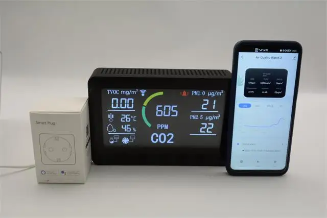 Air quality Monitor& IoT controller  with RS484 and wifi co2 meter pm 2.5 monitor for room school hotel lpg gas detector