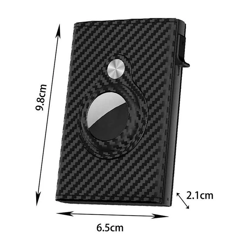 Free Custom Logo Slim Leather Card Holder Premium Genuine Leather Minimalist Wallet with Tracker