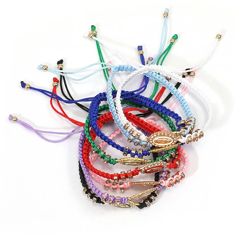 Wholesale Braid Bracelet Amulet Protection Jewelry Gold Virgin Mary Weave Catholic Bracelet