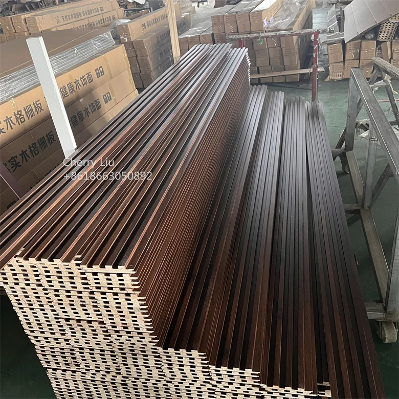 3D wall pvc wood mdf wall cladding slat wood wall panels for interior decor