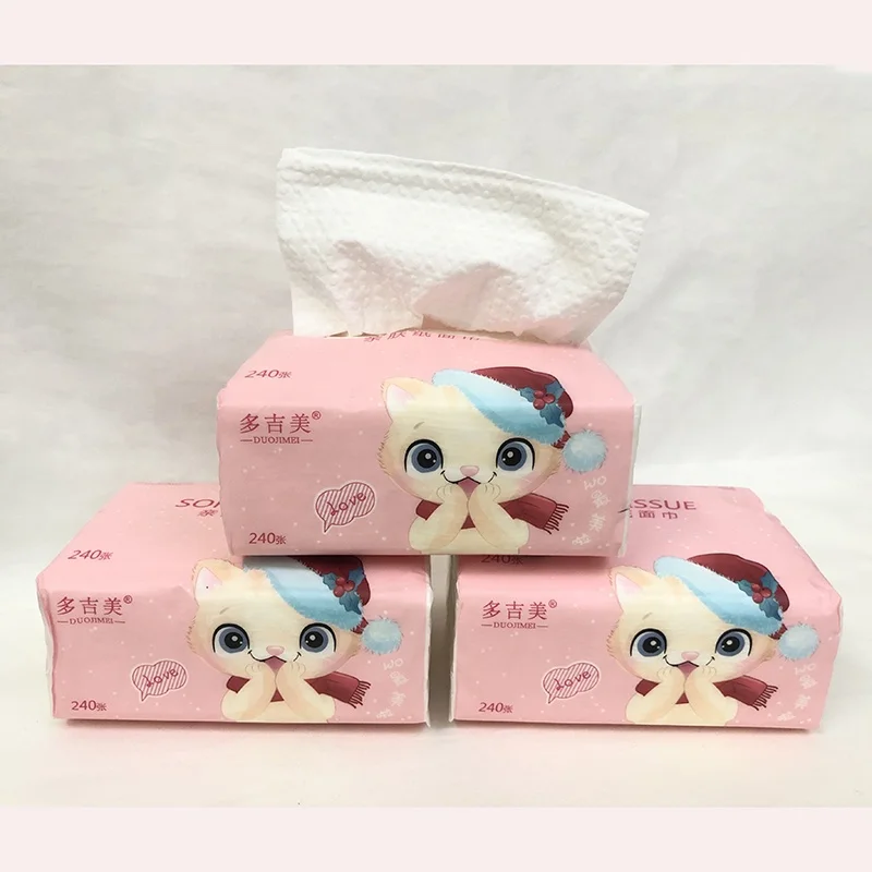 Wet Water Facial Tissue Customized Stock Soft Pack Tissue Paper 4 ply For Home