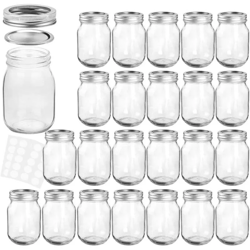 High quality glass mason jars food storage container with airtight lids