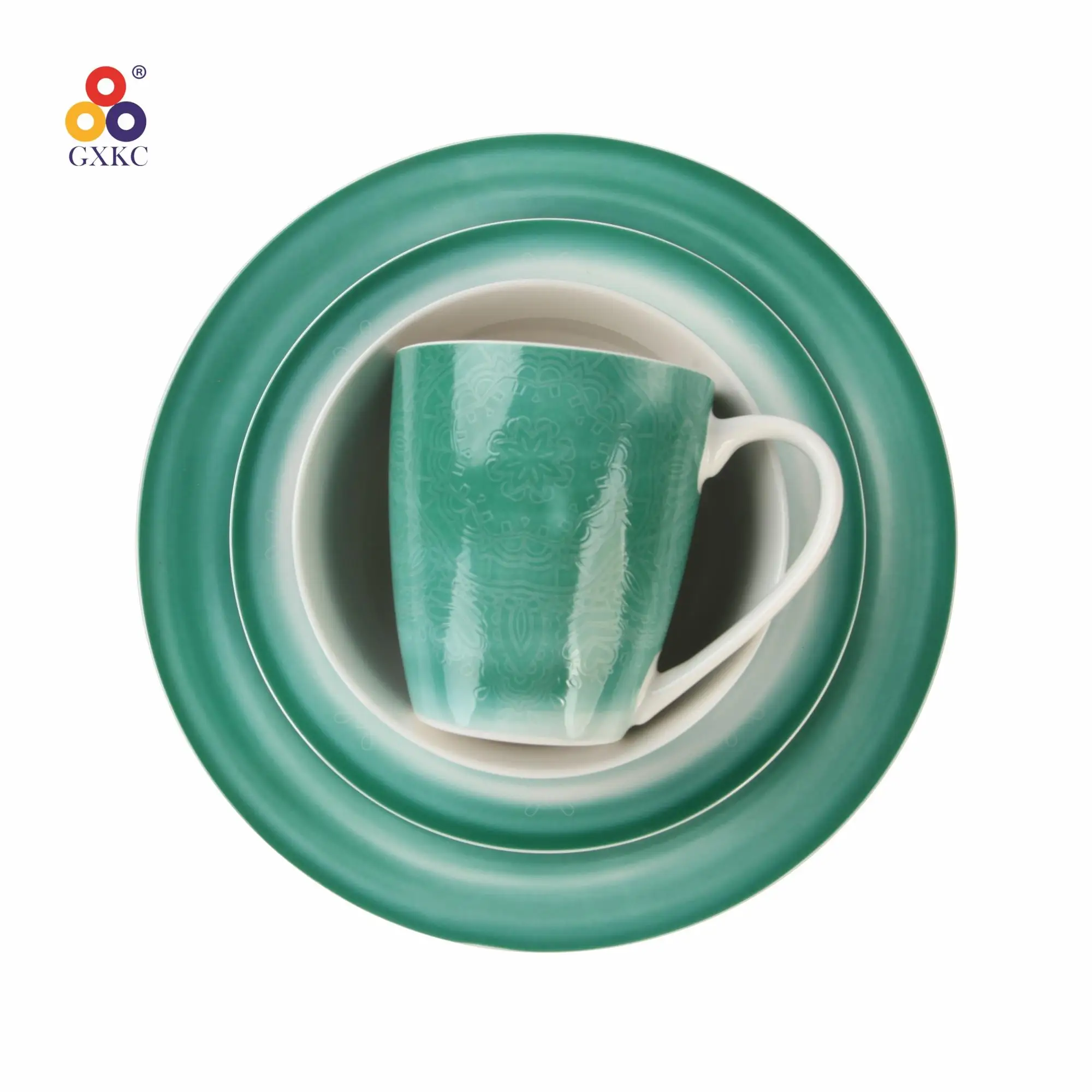 GXKC Italy style rustic 30pc ceramic tableware porcelain new bone china dinnerware sets