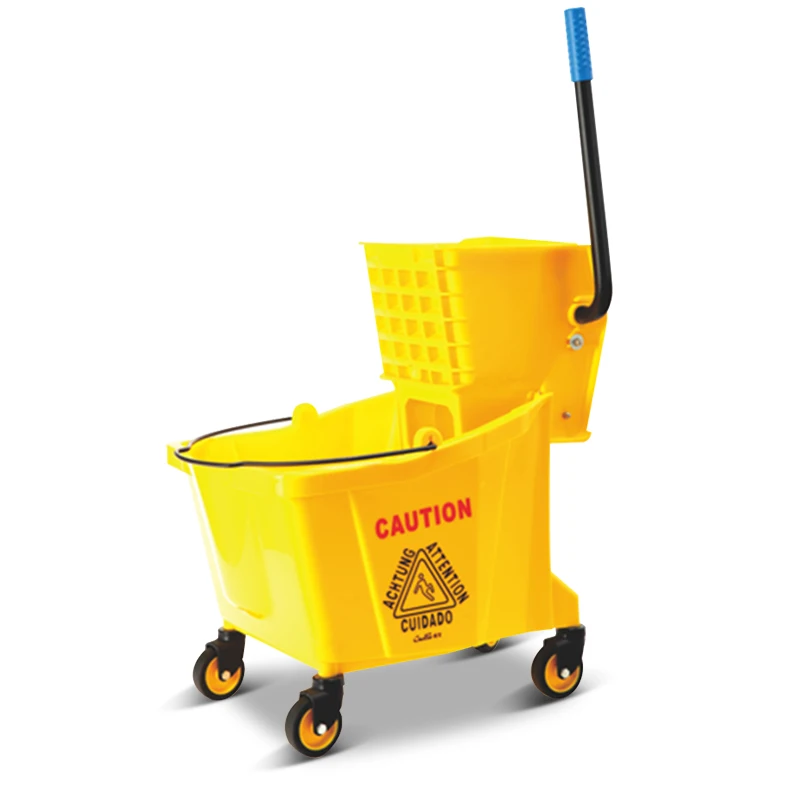 China High Quality Plastic 36L Down Press Cleaning Double Bucket Mop Wringer Trolley