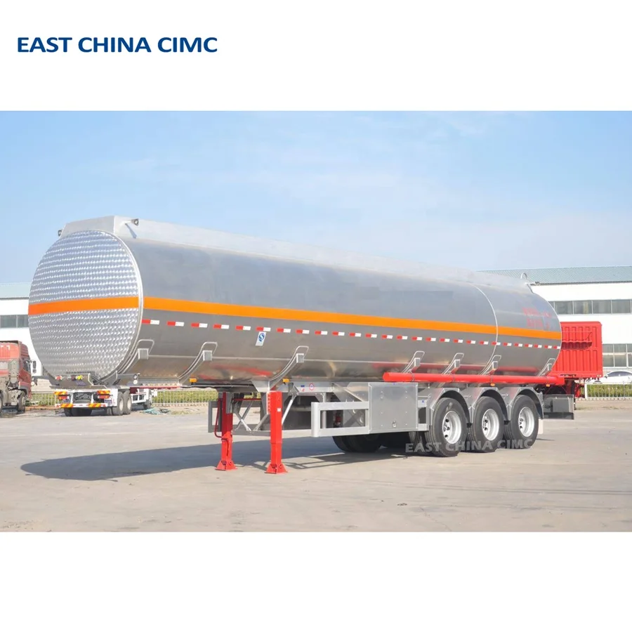 12 Wheels Fuel Tank Trailer With Explosion-Proof Manhole Cover Carbon Steel Fuel Tank Trailer For Petroleum Mining Site