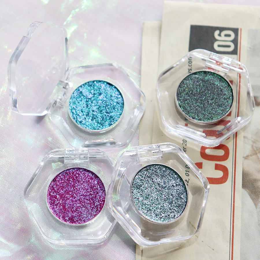 Custom Duo Chrome Individual Chameleon Eyeshadow Powder Wet Finish Private Label Cosmetics Light Fair Dark Skin Vegan Makeup All