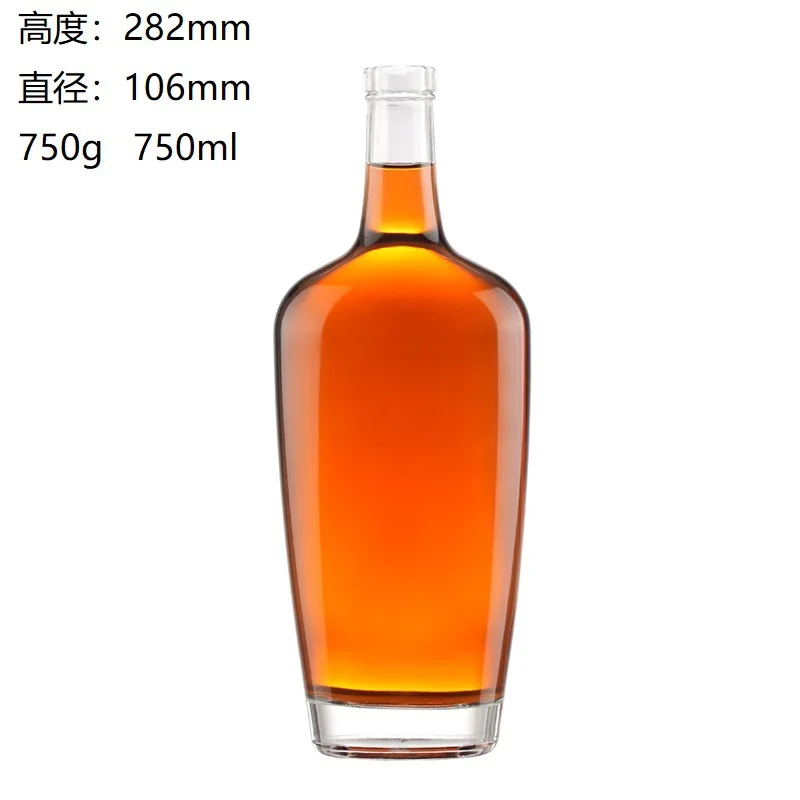 Factory direct sales classic stopper finish 700ml whisky glass bottle for alcohol whicky beverage