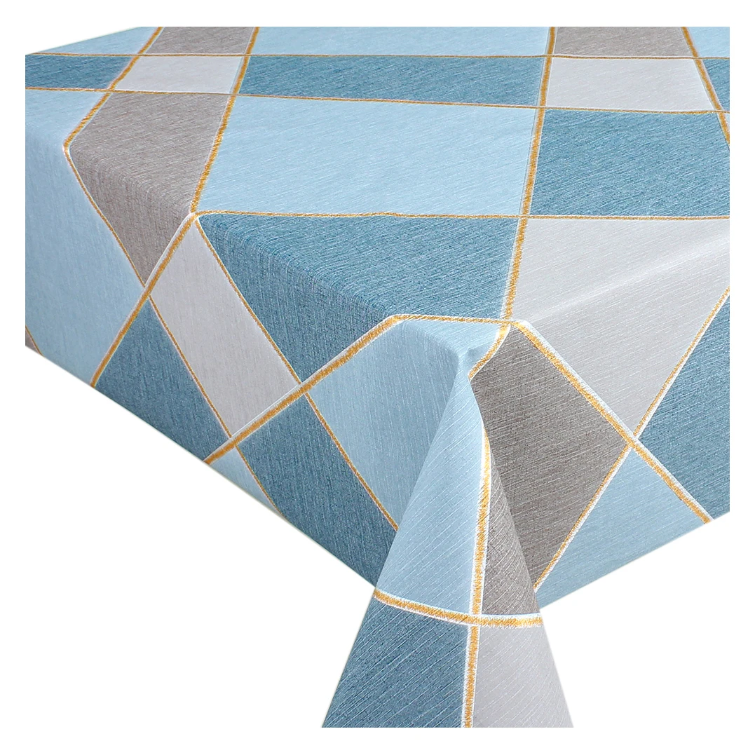 Wholesale Waterproof Transfer Golden Printed Oilcloth PVC Tablecloth Rolls