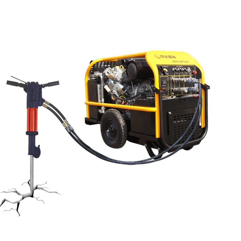 powerful fine diesel hydraulic power unite supply handheld hydraulic concrete breaker
