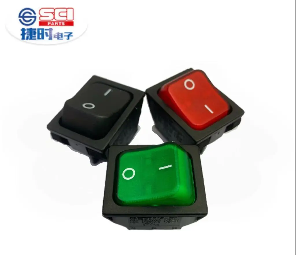 TAIWAN SCI  Original manufacturer switch 16A125V 10A250V  4P 6P DPST DPDT rocker switch with LED light