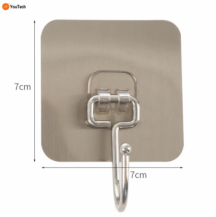 Multi-functional strong traceless large hook transparent drawing free punch stick hook