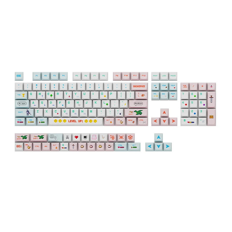 New Design 125 keys cherry profile keycap with iso enter 7u spacebar japanese pbt dye sublimation mechanical keyboard keycap set