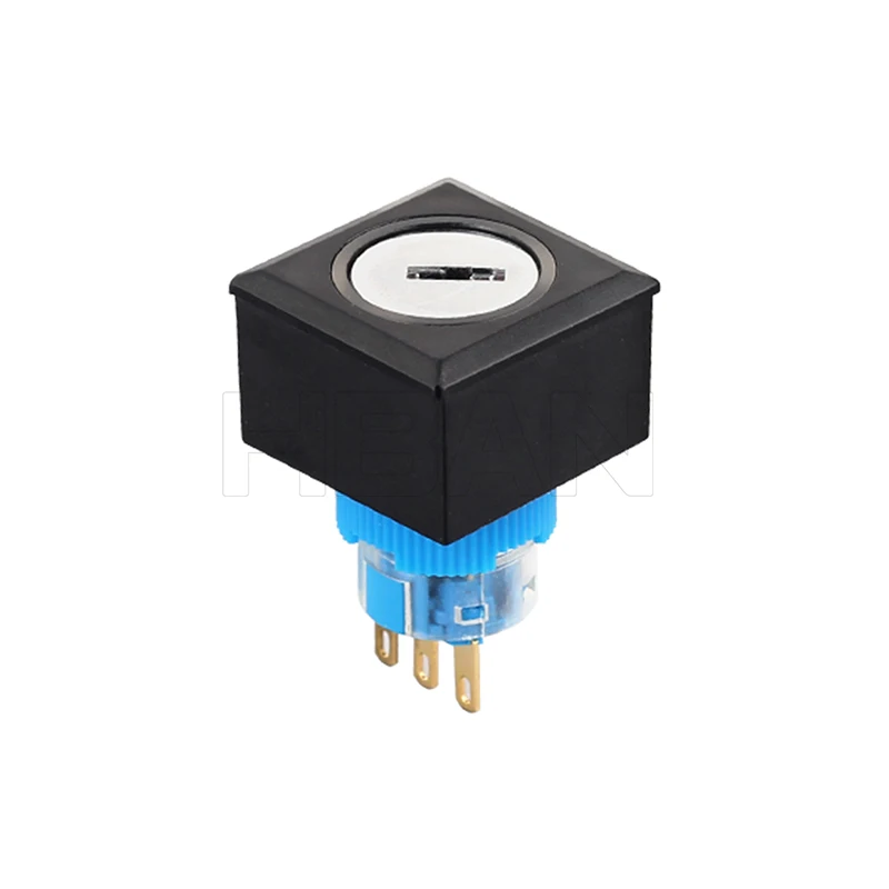 22mm push button plastic 1no1nc pin terminal 2 position latching electrical key operated switch