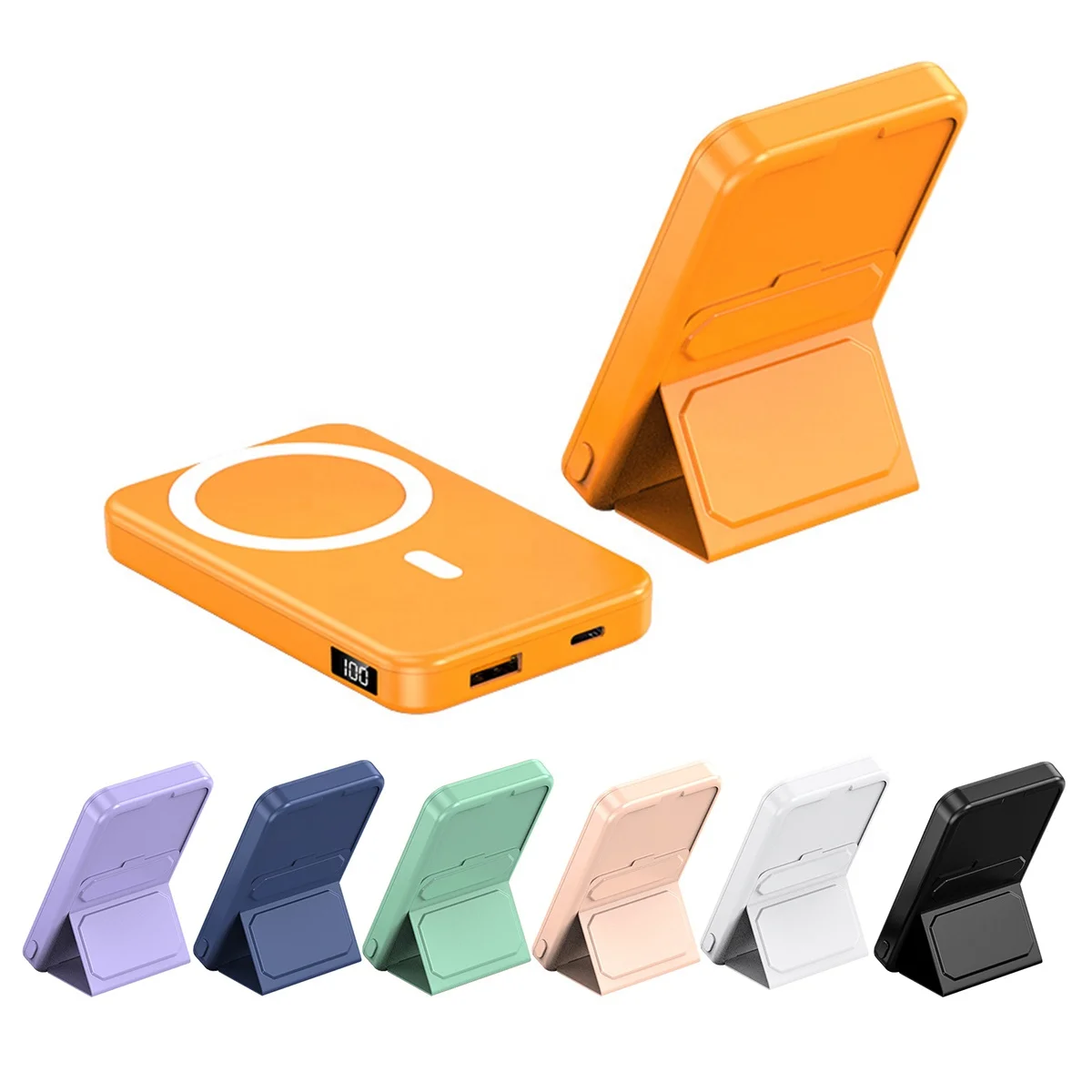 2023 new arrival Custom Logo Portable 10000mah  Wireless Power Station 22.5W Fast Charger Stand Holder  Magnetic Power Bank