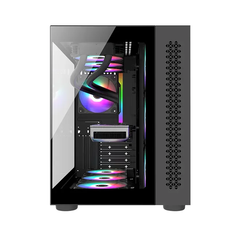 Herder Factory Tempered Glass Panel Full View Desktop PC Cabinet EATX PC Cabinet Gaming Computer Case
