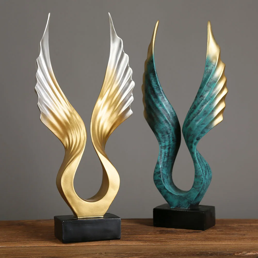 creative hotel club art office resin bird wings abstract figurine ornaments decorations