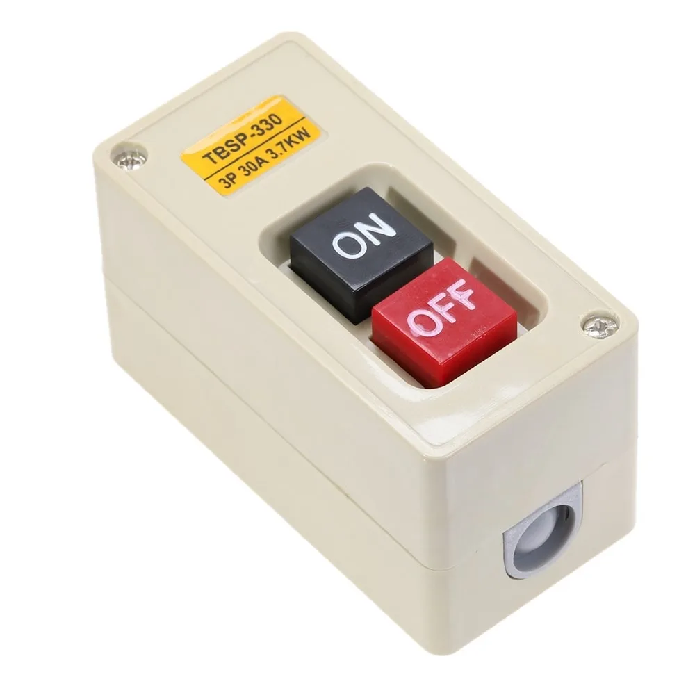 TBSP-330 3 Phase 3.7KW 30A Plastic Power Push Button Pushbutton Control on-off Switch Panel