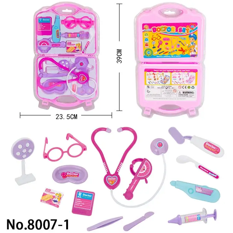 Customizable Kids Play House Plastic Toys Doctor Set  portable kids family doctor play set toys