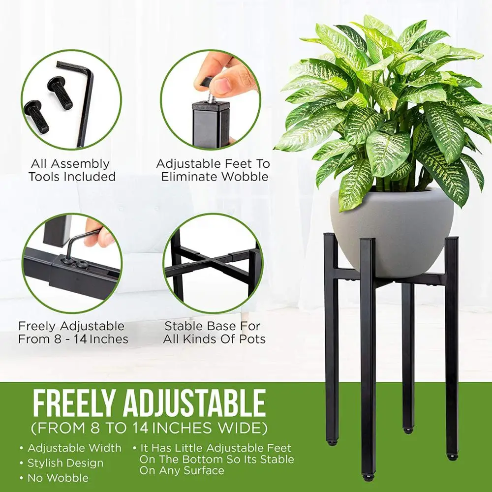 
Plant Pot Home Cheap Artificial Indoor White Garden Wholesale Iron Metal Adjustable Stand Ceramic Planters & Flower Plant Pot 