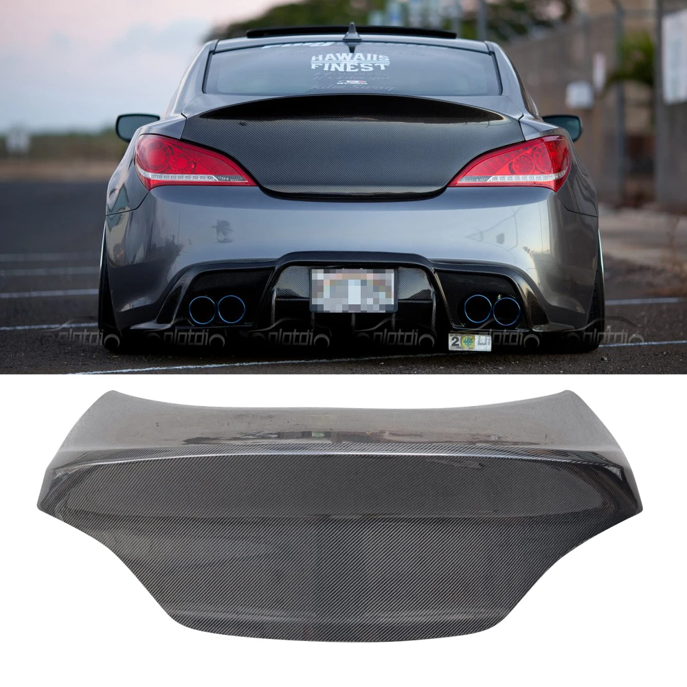 HC Style Carbon Fiber Rear Trunk Spoiler Ducktail For Hyundai Genesis Coupe Boot 2009-2011