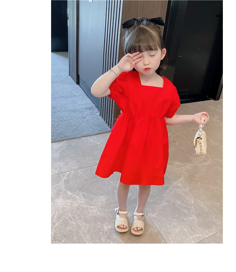 2021 summer new baby Korean short-sleeved girl bow dress western princess dress