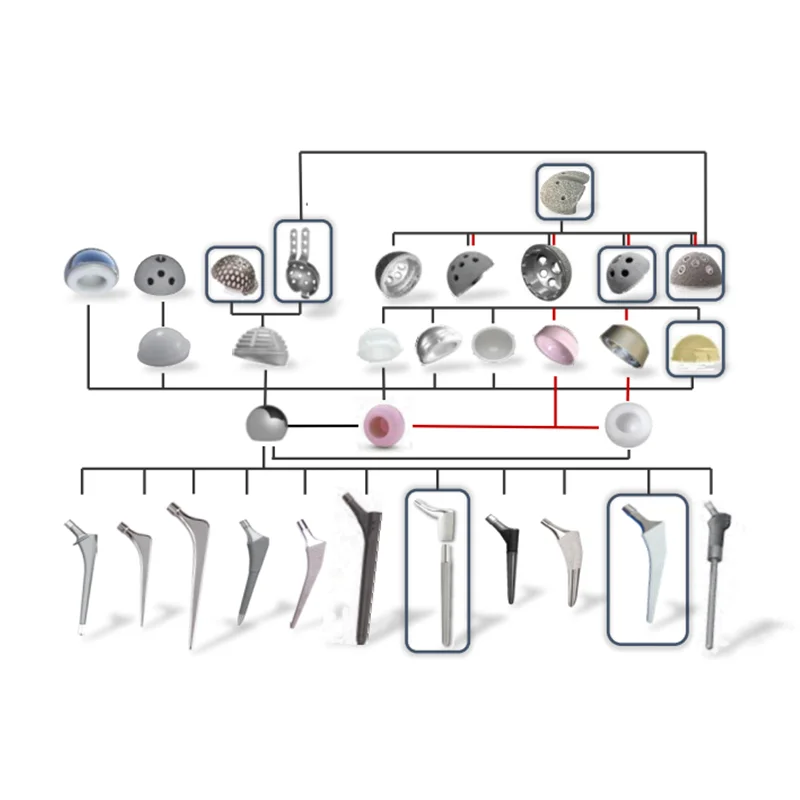 Preferred Titanium Hip Joint Prosthesis Implants Cementless Femoral Tapered Fluted Stem