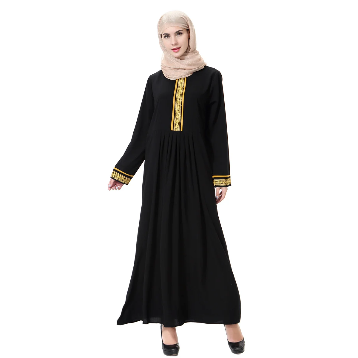 traditional muslim clothing abaya dubai black nida modest evening dress
