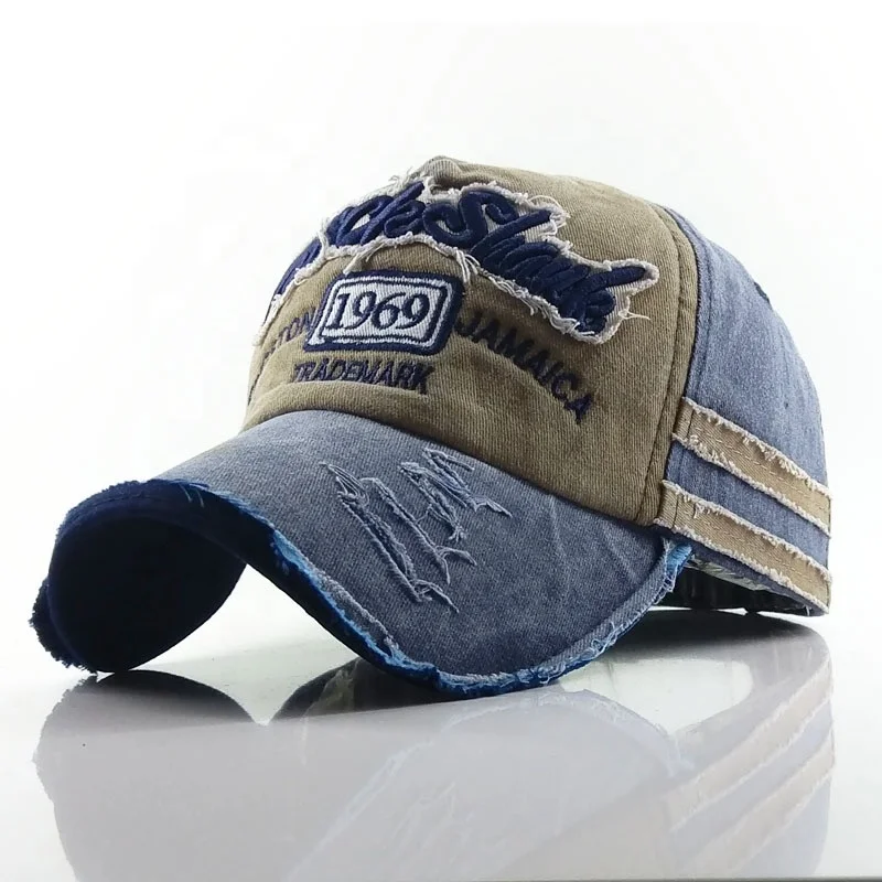 Unstructured Baseball Caps Custom Embroidery Logo Low Profile Distressed Cap 6 Panel Baseball Cap