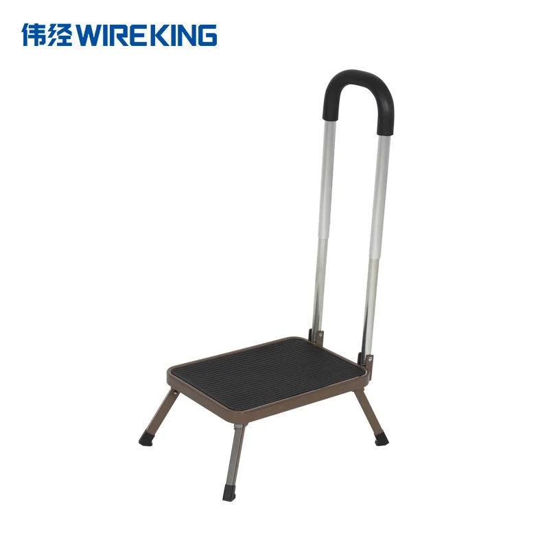 One step wide stepladder metal library  stair ladder kitchen children foot step stool with handle