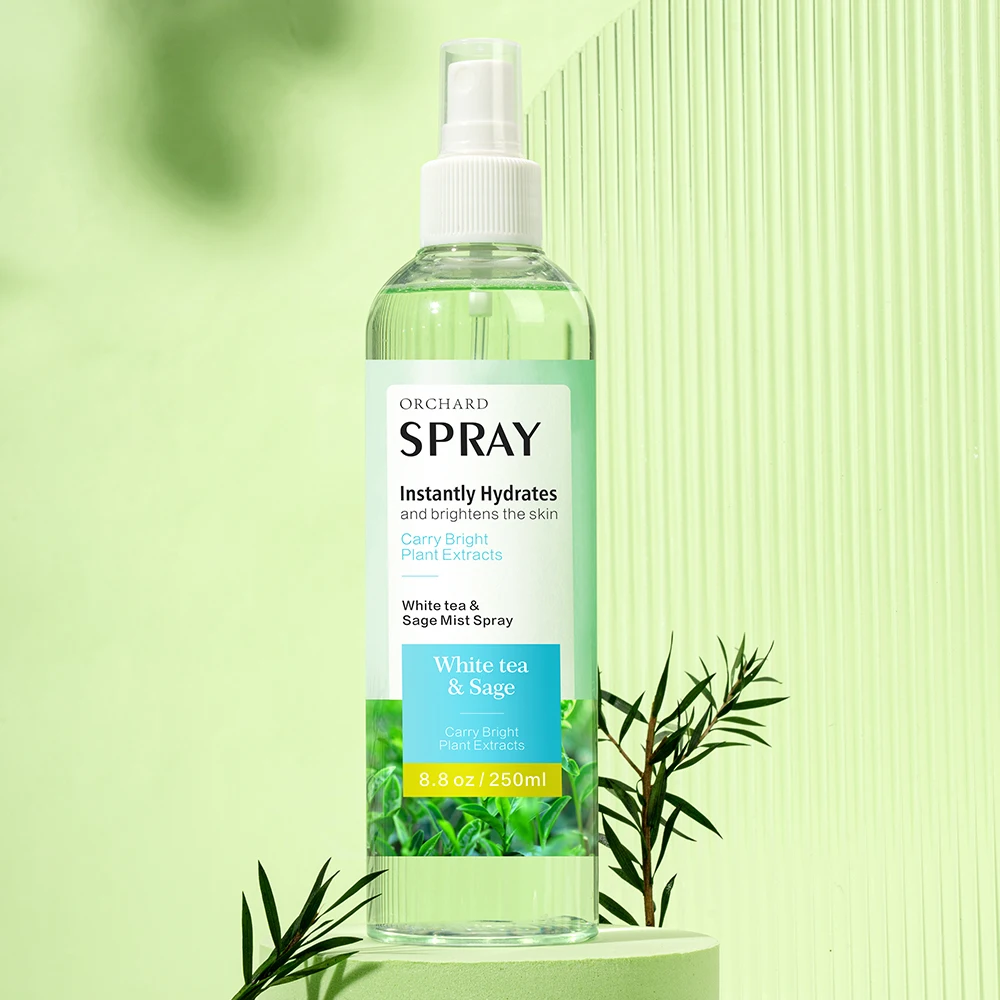 Private Label Oem Custom Moisturizing And Bright White Tea Sage Face Skin Mist Spray Toner