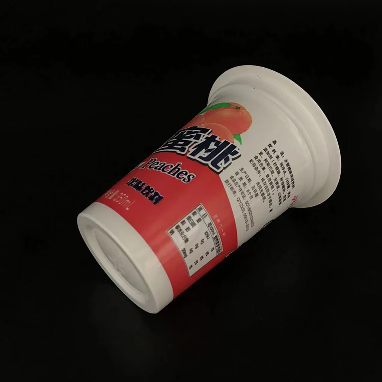 330ml 350ml Plastic yogurt cup juice beverage cup with aluminium foil heat seal lid