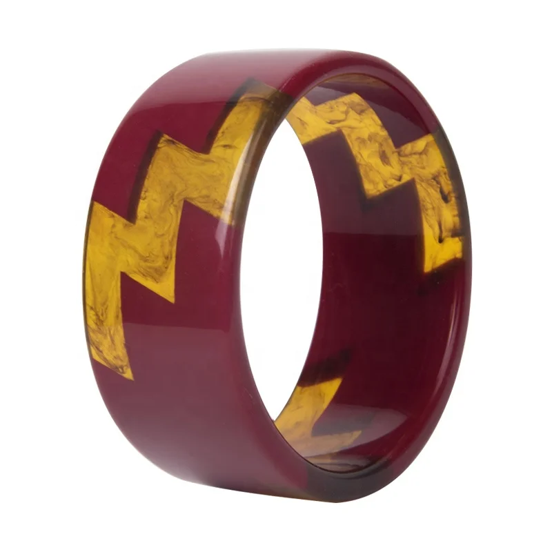 Hot Selling Customized Wide Resin Bangle Multi Color Bangle Colourful Cuff Resin Bracelet
