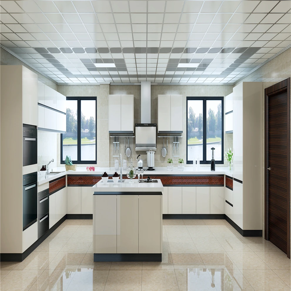 China Factory Custom Thailand Oak Burma Teak Solid Wood Kitchen Cabinets