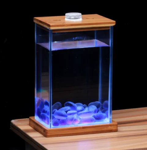 2022 direct sale fiberglass fish tank small desktop ecological mini betta aquarium fish tank