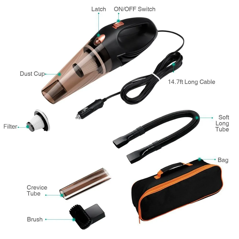 4800PA Portable hand held Wireless Vacuum Cleaner For Car Cordless Vaccum Cleaners car cleaner vacuum wet