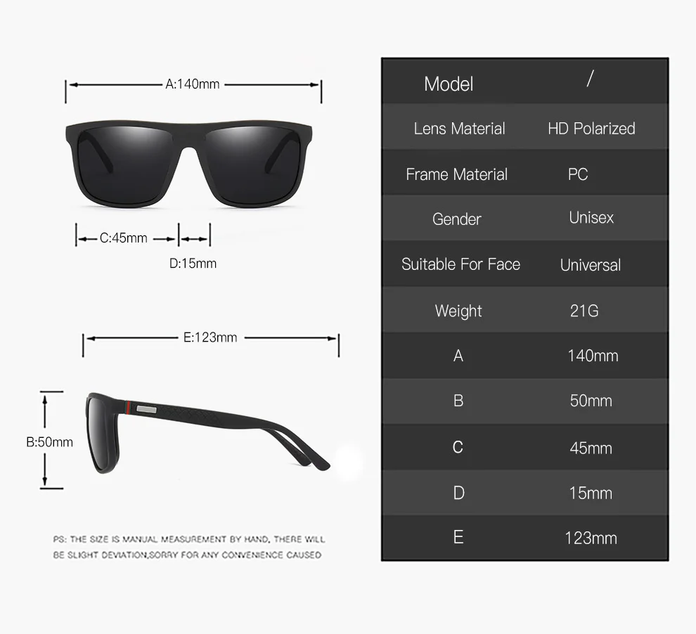 tendencia 2024 Driving Square UV400 Mens Polarized Sunglasses Men