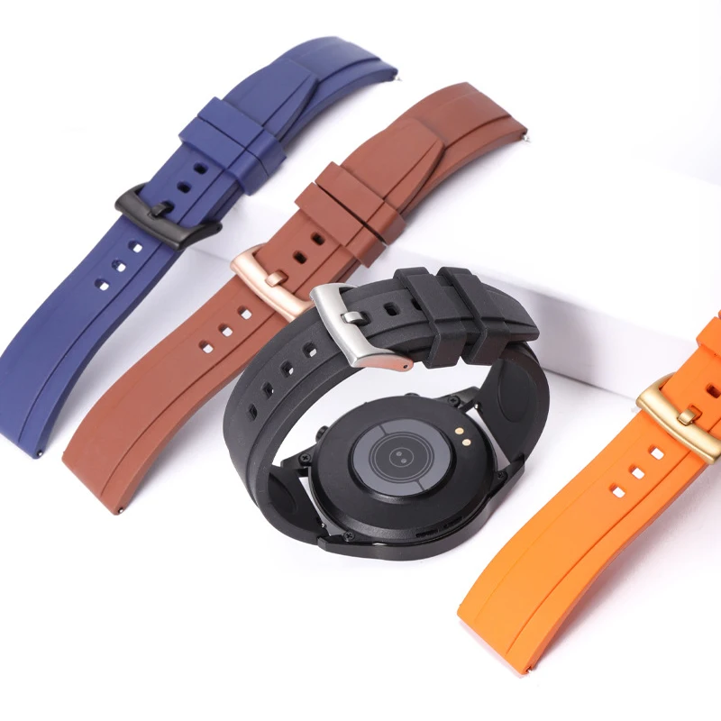 Quality Fluoro Rubber Watch Strap 19mm 20mm 21mm 22mm Sport Watchband Black Green Wristband With Quick Release Spring Bar