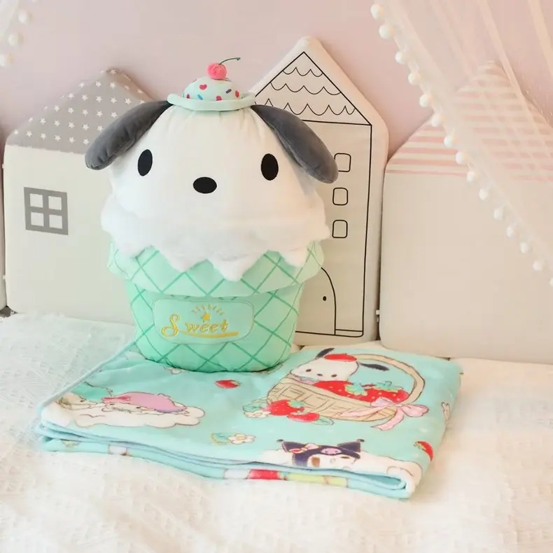 Мороженое мелодия Kuromi Cinnamoroll декоративная подушка с одеялом офисный чехол для сна рождественские подарки девочек
