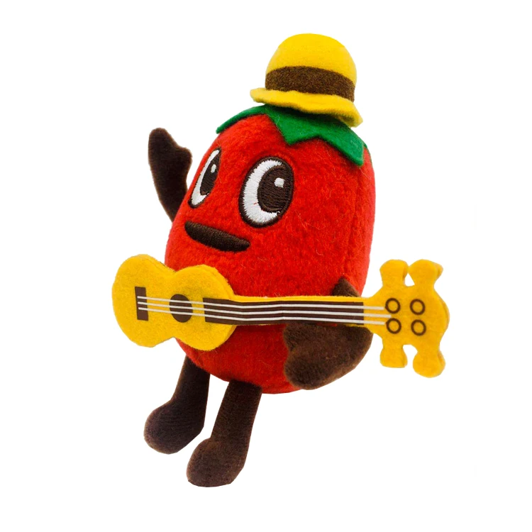 Factory Custom Cartoon Pepper Playing Guitar Plush Toy Cute Cartoon Plush Stuffed Pepper Doll Toys