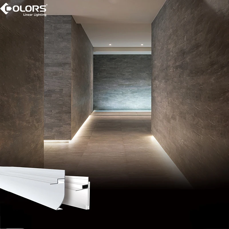 
Hot sale customizable LED skirting board decorative light with light source PC cover aluminum profile led linear light 