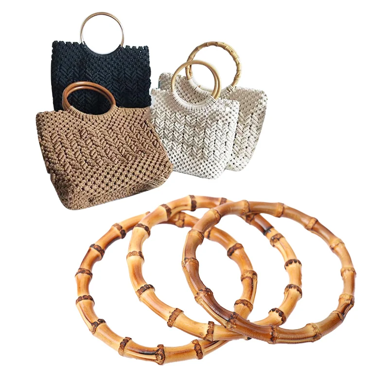 14cm/12cm Wooden Handle Replacement DIY Handmade Bag Handles Ring