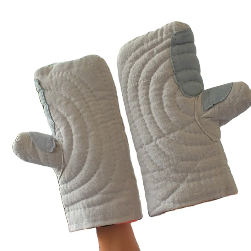 Heat resistant hand gloves Oven heat resistant thickened kitchen baking hand mat canvas industrial protective gloves