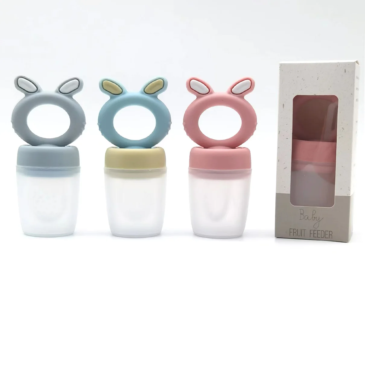 BPA Free Silicone Baby Fruit Feeder Pacifier Bunny Infant Fruit Teether Toy Vegetable Food Feeder