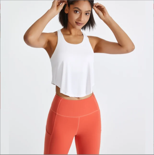 European and American nude sports underwear fitness vest tight Yoga suit suspender I-TOP set