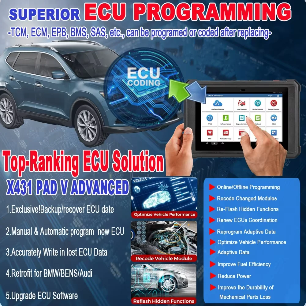 LAUNCH X-431 PAD V ELITE SmartLink Topology New Extended 24V Online Diagnostic Tools Trucks Cars Commercial Vehicles 24H Remote