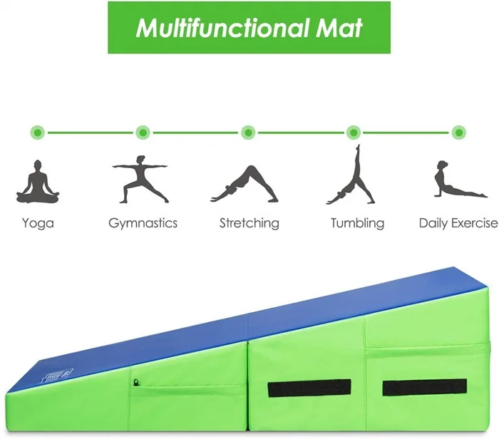 Practice Exercise cheese folding  gym skill Gymnastics Tumbling Wedge Shape ramp Incline Mat